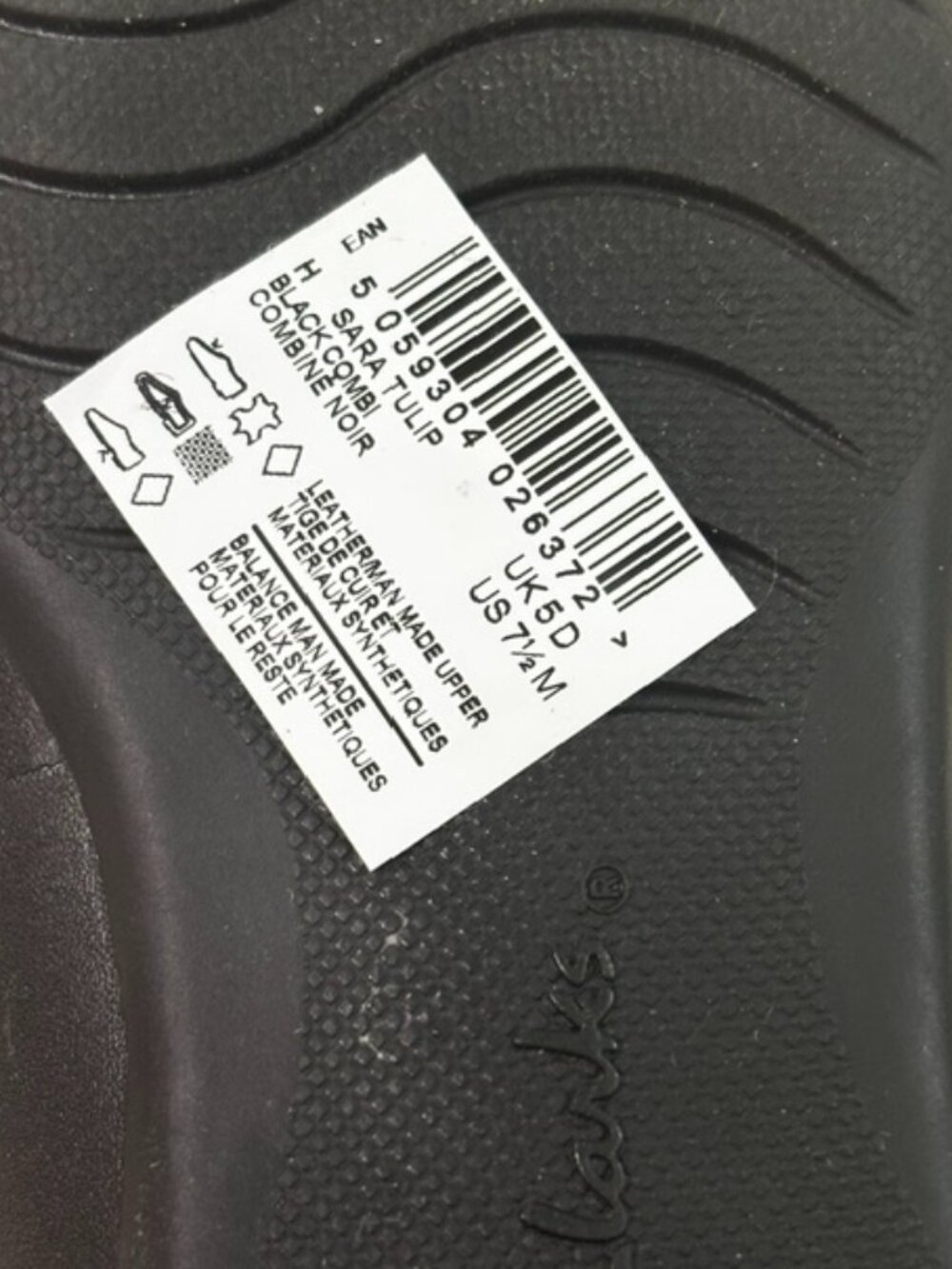 Clarks Sara Tulip Black Leather Ballet Flats Shoes Womens 7.5 Comfort NEW - Picture 10 of 11